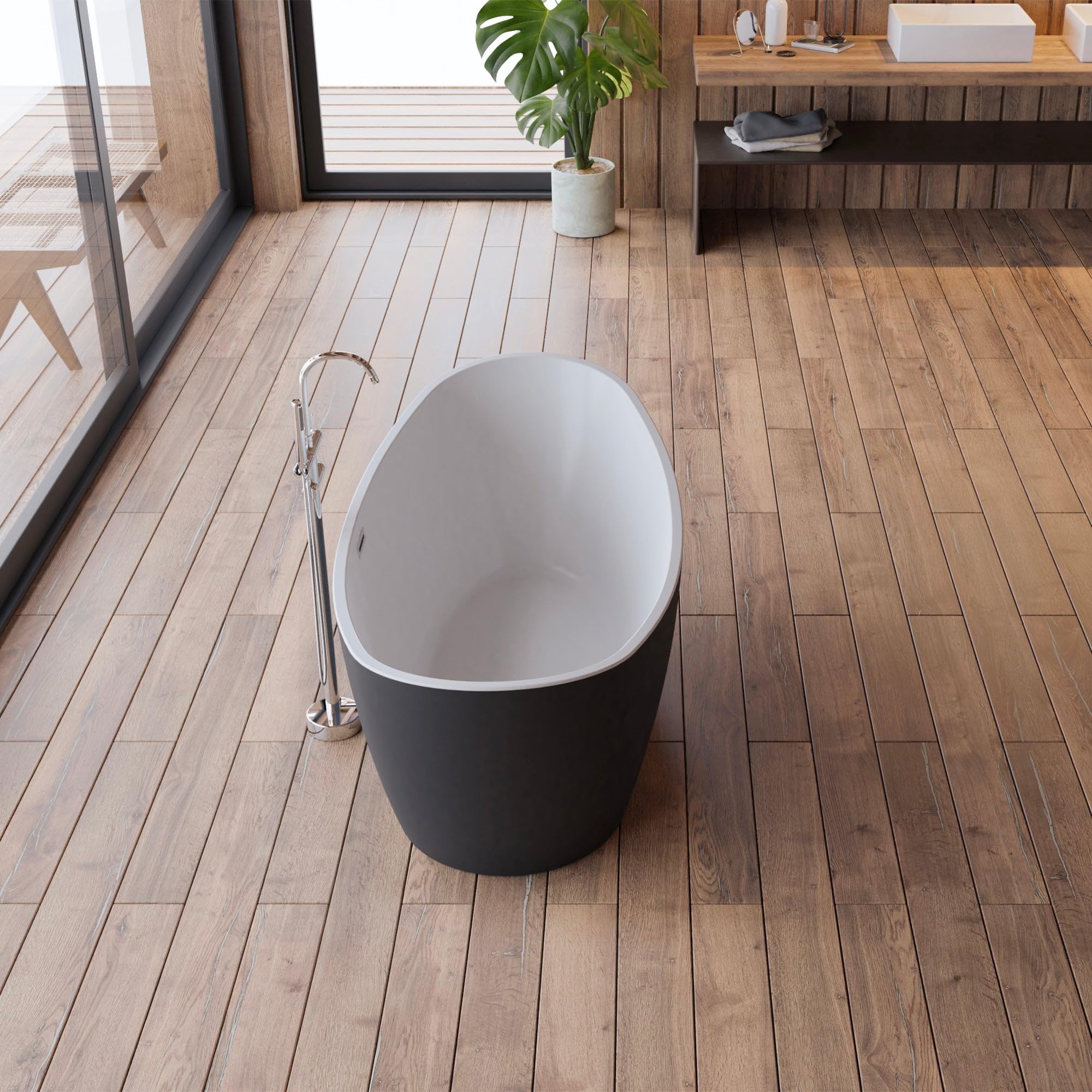 SPALINA NEROON 2.0 Nera - Vasca freestanding Ovale L 170 x l 80 cm
