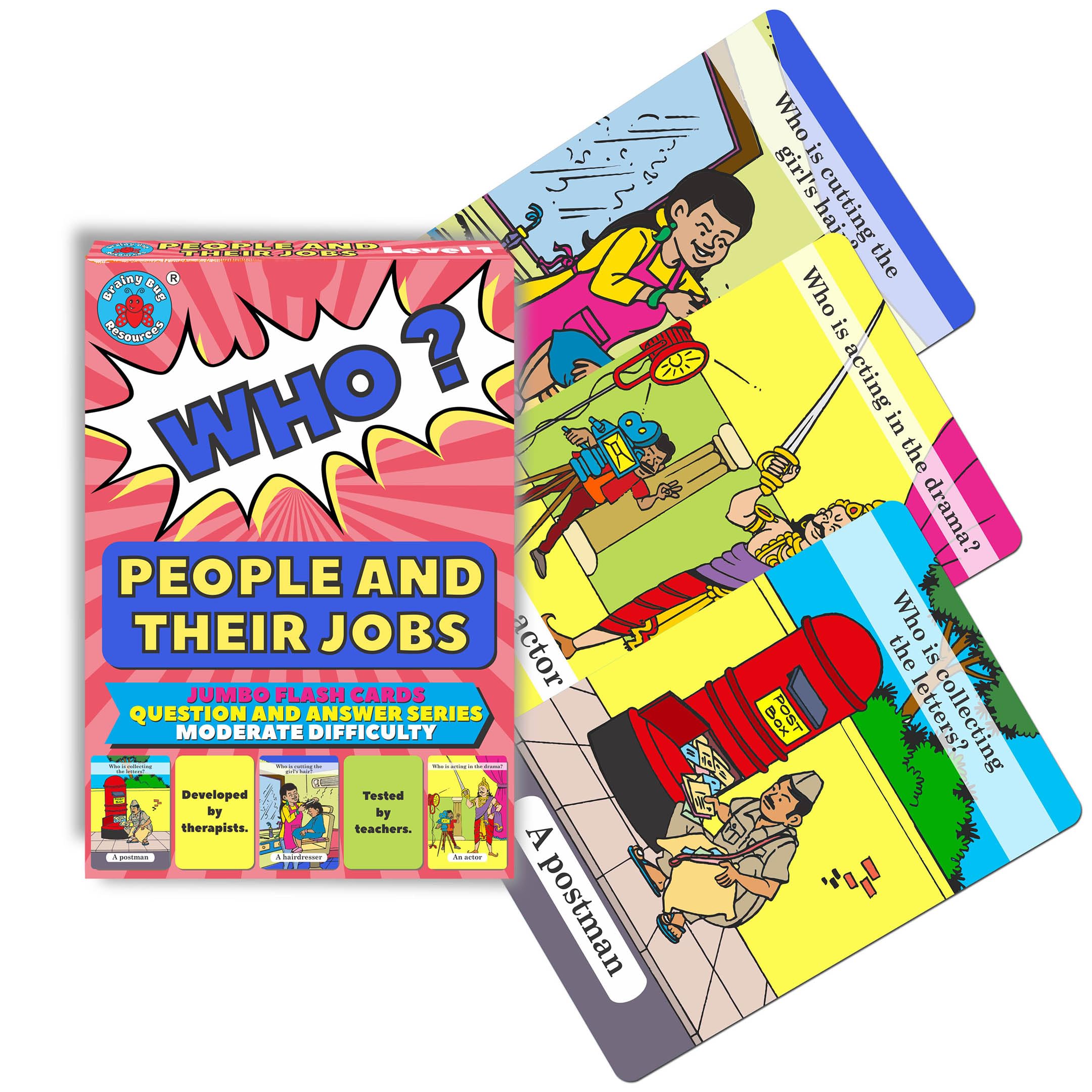 Brainy Bug Who, Where, Why & Ask Questions Flashcards | Audio | À partir de
