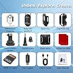 Mini Caméra corps avec pendentif magnétique & Etui étanche, 0.92 oz Taille de la pousse Cam, Bodycam pour la randonnée, Voyage, Vlogging, Portable POV Caméra d'action pour le surf, le snorkeling