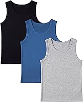 Vista 9 de Andrew Scott Basics - Camiseta deportiva sin mangas para niño, camisetas sin mangas de algodón para niños, varios paquetes