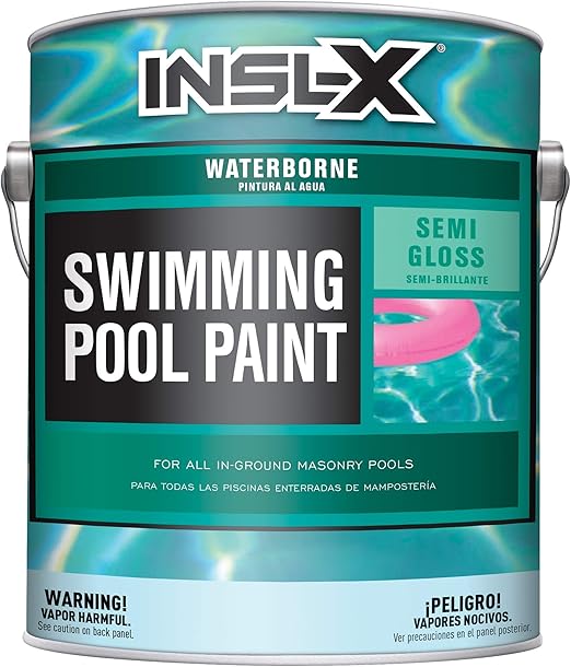 INSL-X Waterborne, Semi-Gloss Acrylic Pool Paint, Black, 1 Gallon