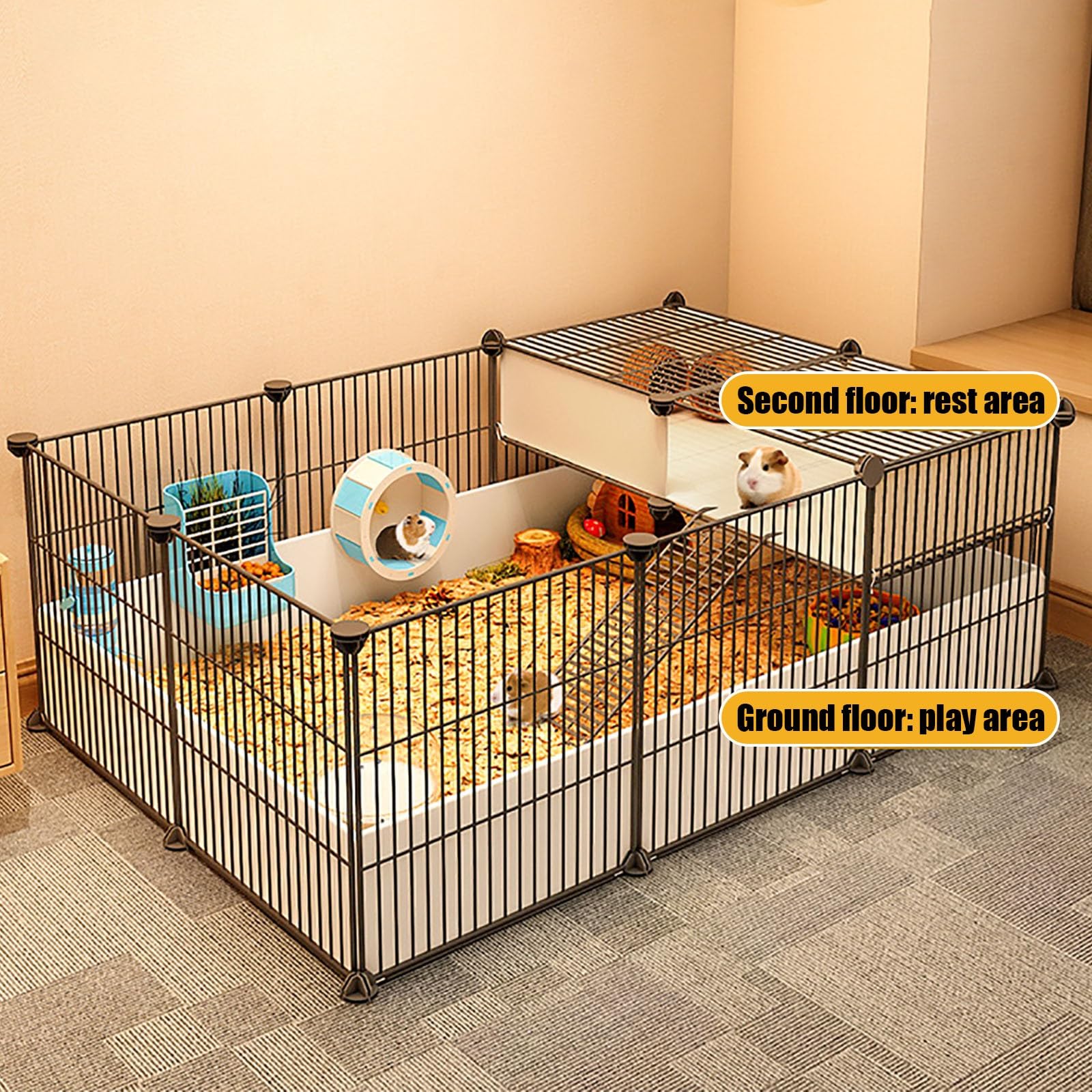 Recinto per animali domestici, Recinto per animali domestici per piccoli animali fai-da-te, Recinto per porcellini d'India, Recinto per criceti, Recinzione portatile per interni ed esterni i