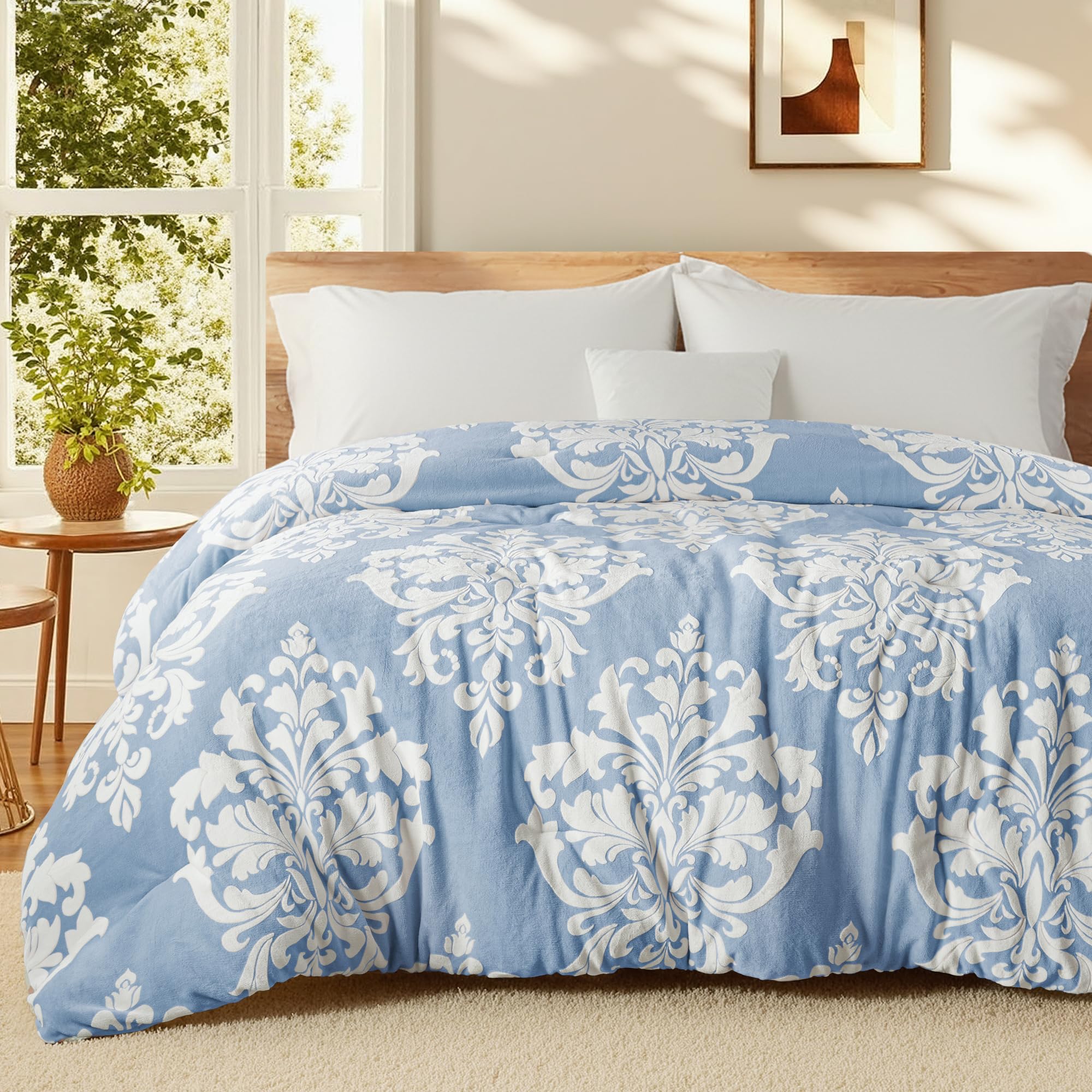Exclusivo Mezcla 7.5 Tog King Size Duvet, Soft Fleece Duvets, Grayish Blue