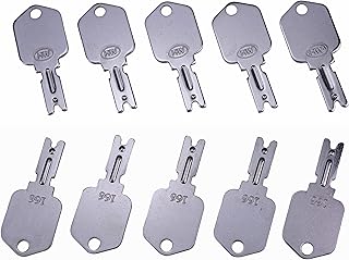 JEENDA 10X 166 Forklift Keys Ignition Keys for Clark Yale Hyster Komatsu Gradall Gehl Crown & More