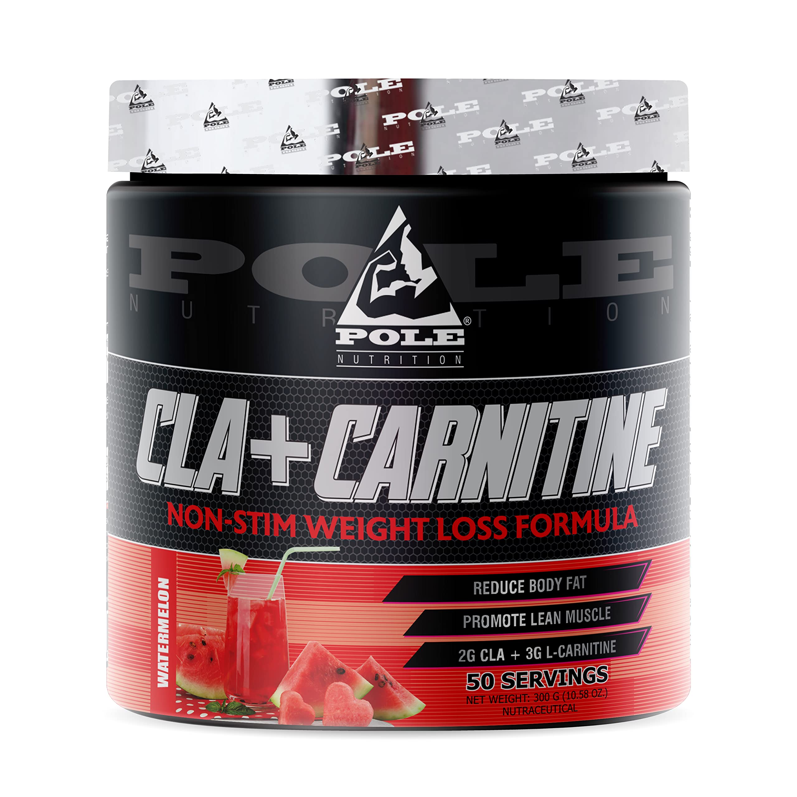 Pole Nutrition CLA Carnitine For Lean Muscle And Reducing body fat Weight Loss Formula Watermelon Flavour 300g 50 Servings