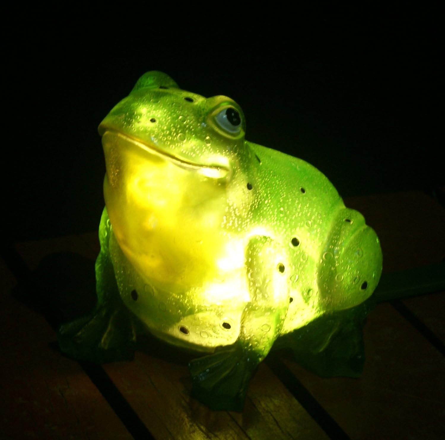 TIAAN 157807 Solar Powered Outdoor LED Light Garden Decor Frog with LED