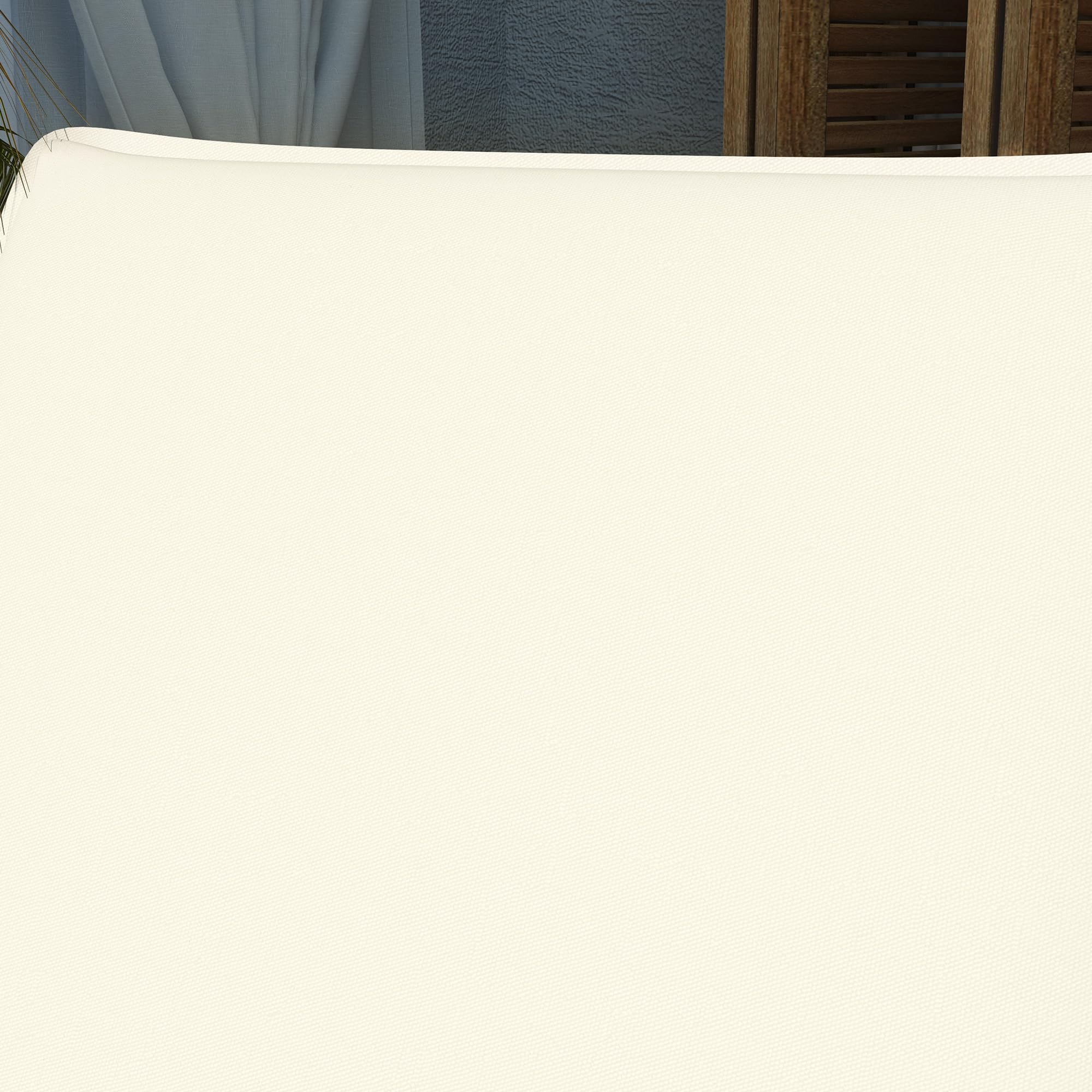 Outsunny Pack 2 Cojines para Tumbonas Plegables UV 193x58x6 cm Crema | Colchonetas para Tumbonas de Jardín Exterior, Con Correas de Sujeción, Resistente a Salpicaduras