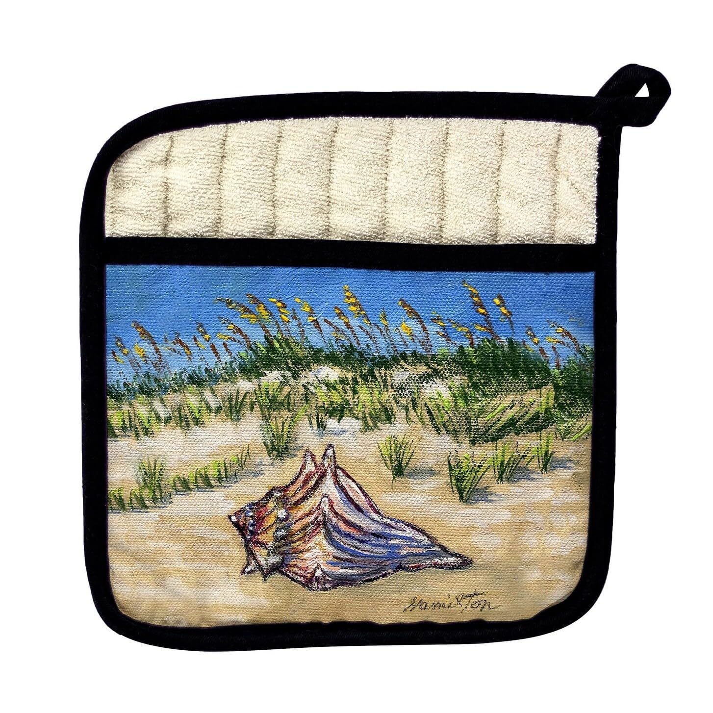 Conch Found Pot Holder by Betsy Drake – Multicolor, Model PT1167