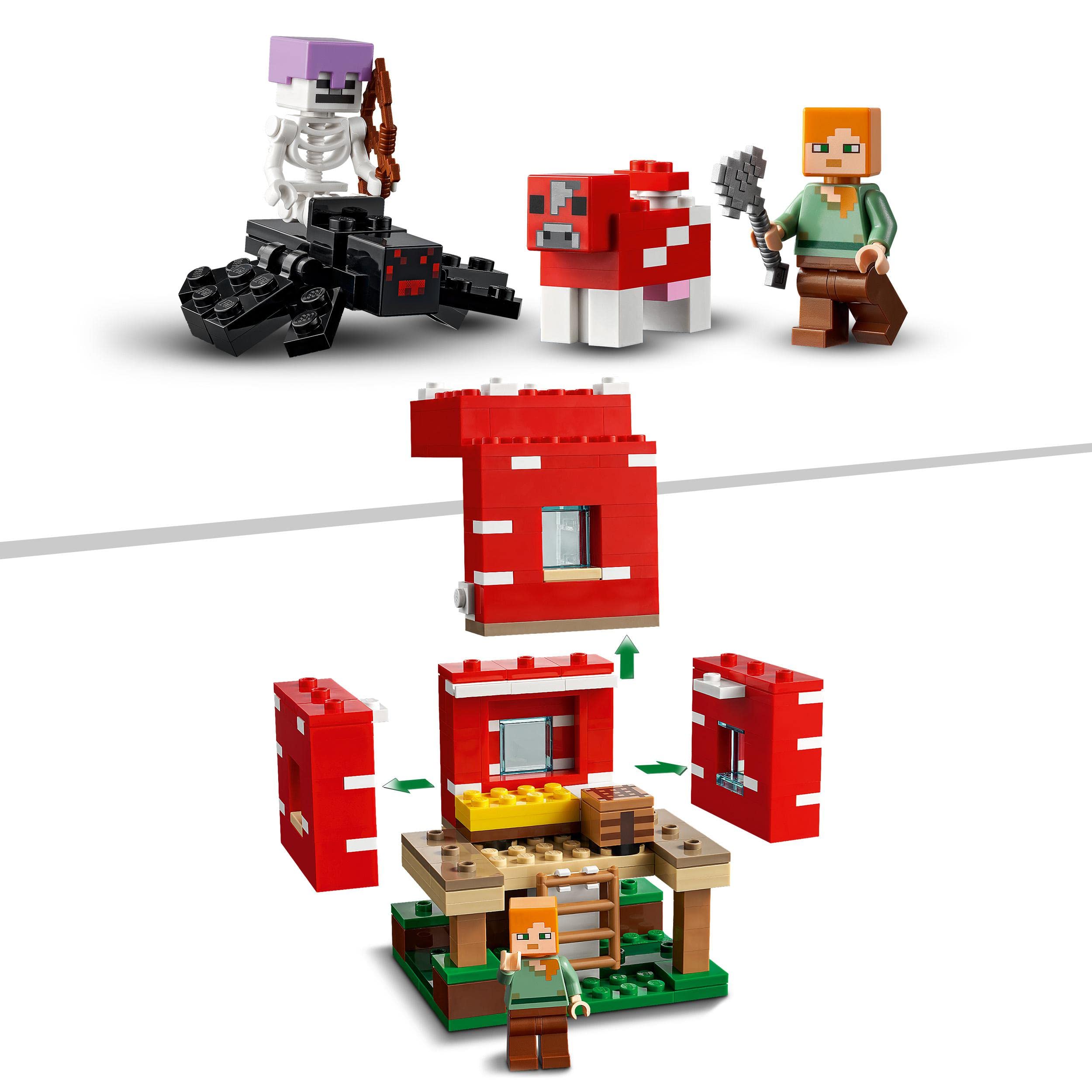 LEGO® Minecraft® Mantar Evi 21179 – Macera Oyunlarını Seven Çocuklar İçin Oyuncak Ev İçeren Yaratıcı Oyuncak Yapım Seti (272 Parça)