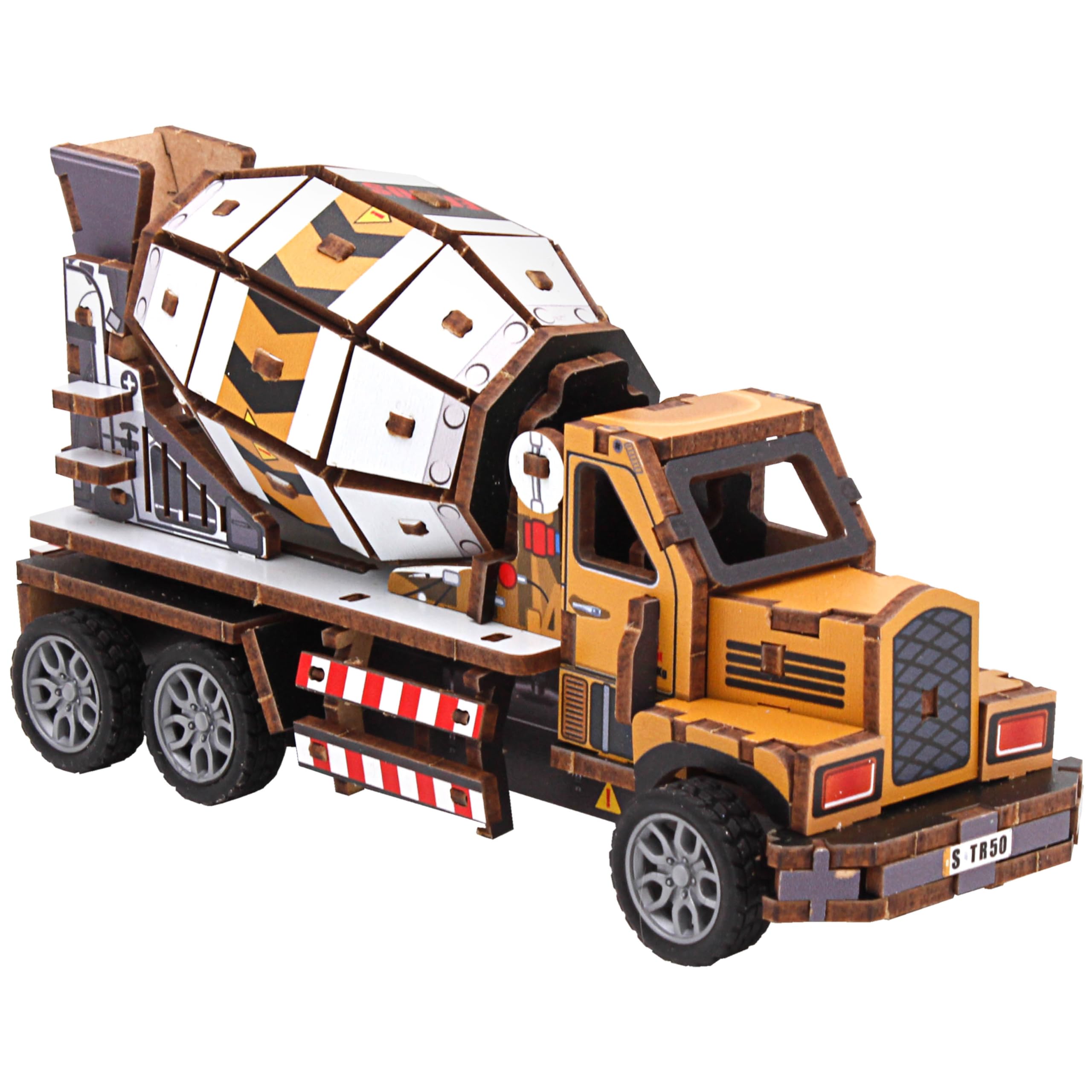 L & P Home & Gifts Woodcraft Woodcraft Construction Vehicle Plastic for Adult and Kids | Wooden Style Model Building Toy Craft Set for Boys and Girls | Creative Kids and Adult Craft Kit for Gifts