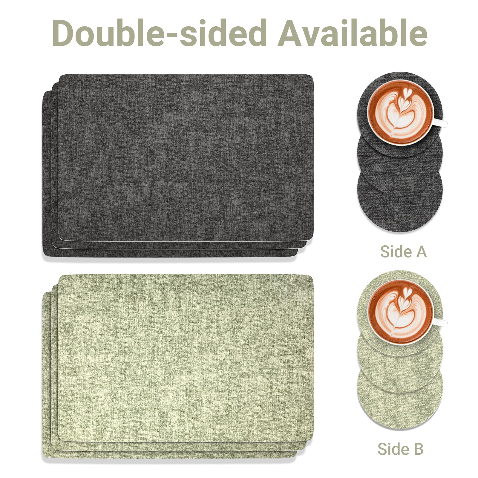 Set De Table Et Dessous De Verre Myir JUN, Sets De Table Lavable Double