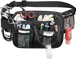 SITHON Nurse Fanny Pack with Tape Holder, Multi Compartment Medical Gear Pocket Nursing Organizer