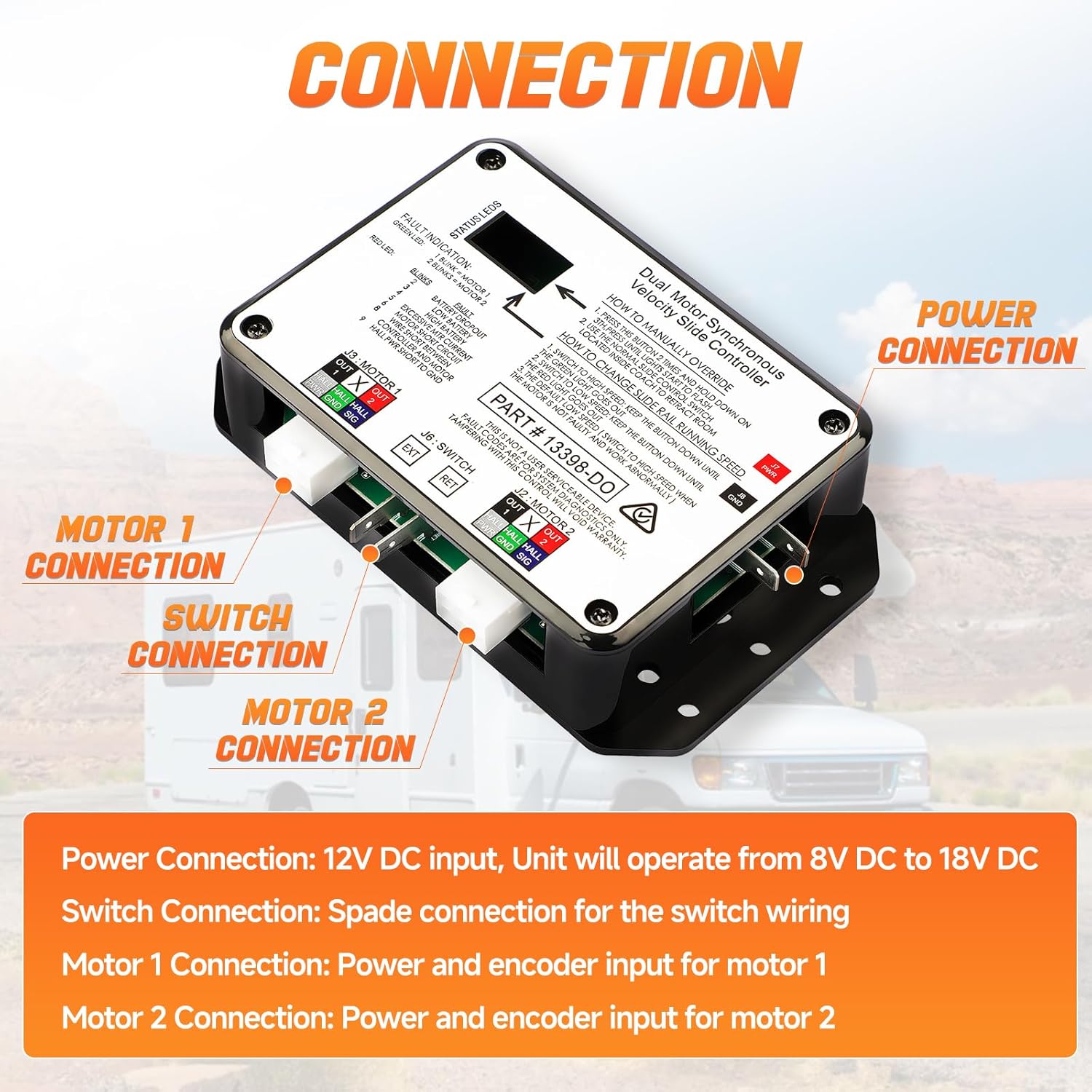 Sync Ii Slide Wire Lippert Replacement In-Wall Slide-Out Controller V- # 13398 -DO Motor Controller Dc Motor Speed Controller Fexhull デュアルモーター 同期速度スライドコントローラー Lippert 壁内スライドアウト対応 RV交換部品 #13398