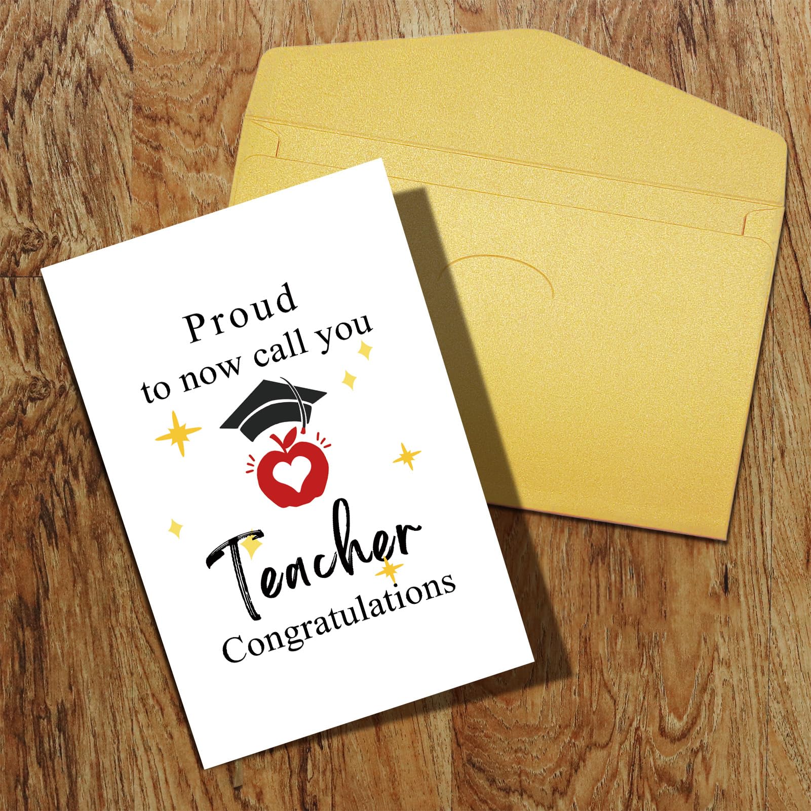Qiliji Tarjeta de graduación para maestros, tarjeta de graduación escolar de enseñanza, tarjeta de graduado universitario de nuevo profesor, felicitaciones por convertirse en profesor, orgulloso de