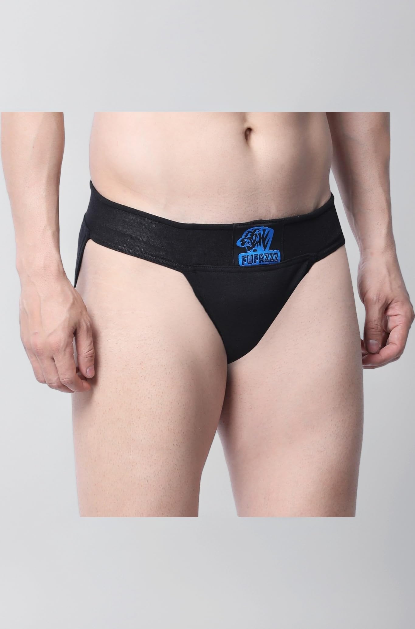 Gym Supporter Cotton Hernia Supporter with Cup Pocket Athletic Fit Brief Multi Sports Underwear Outdoor Inner and Wear Medical Supporter Black