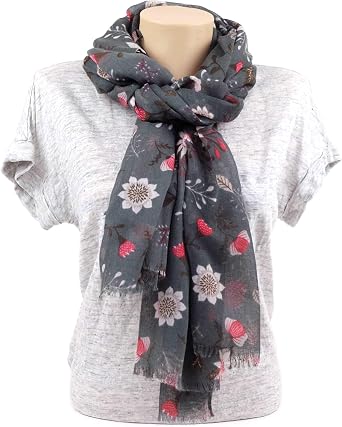 MIMOSITO Scarfs for Women Lightweight Floral Flower Fashion Wrap Shawl Fall Winter