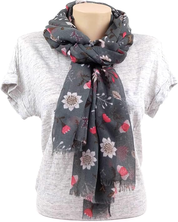MIMOSITO Scarfs for Women Lightweight Floral Flower Fashion Wrap Shawl Fall Winter