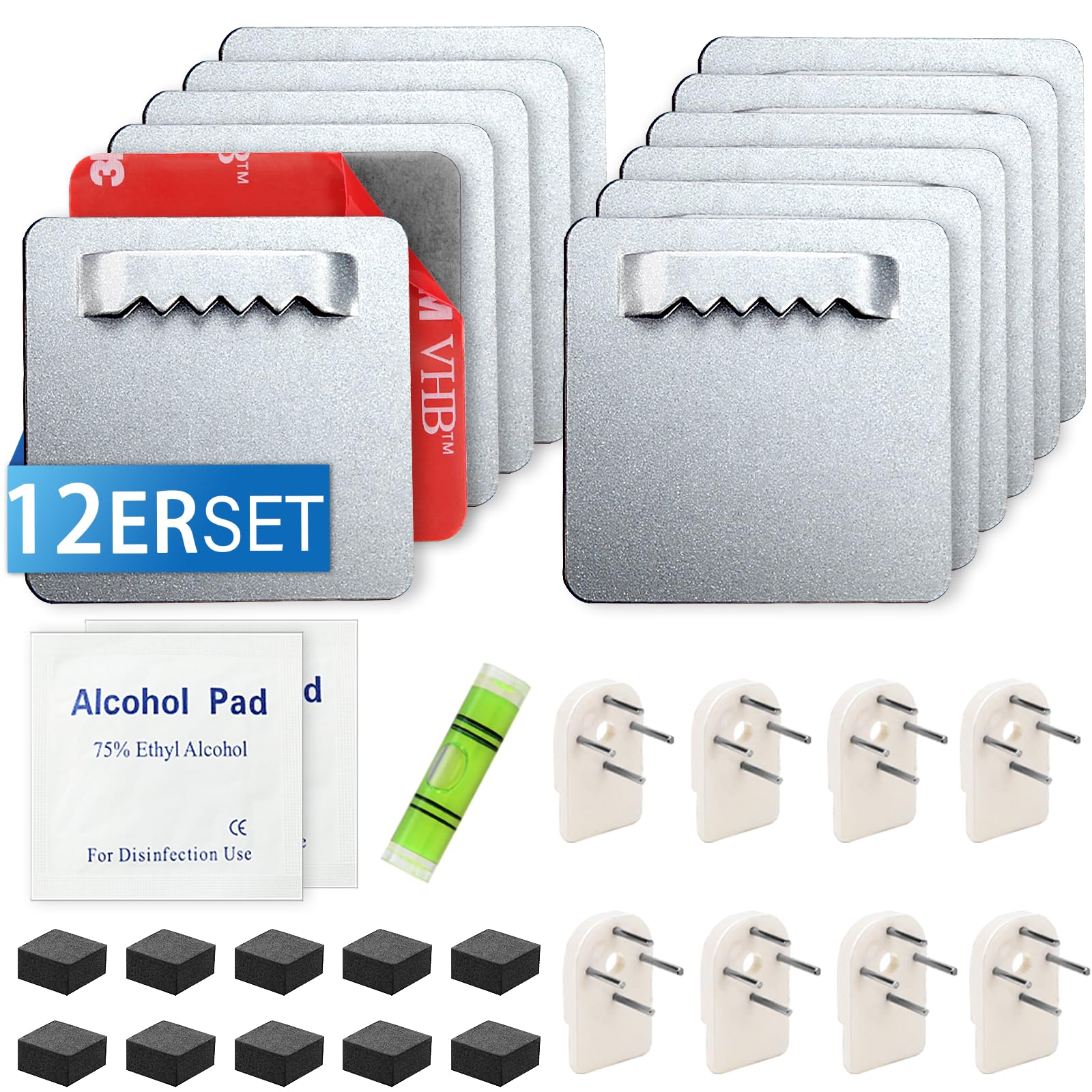 12 stuks zelfklevende fotohaken, zelfklevende haken, kunststof