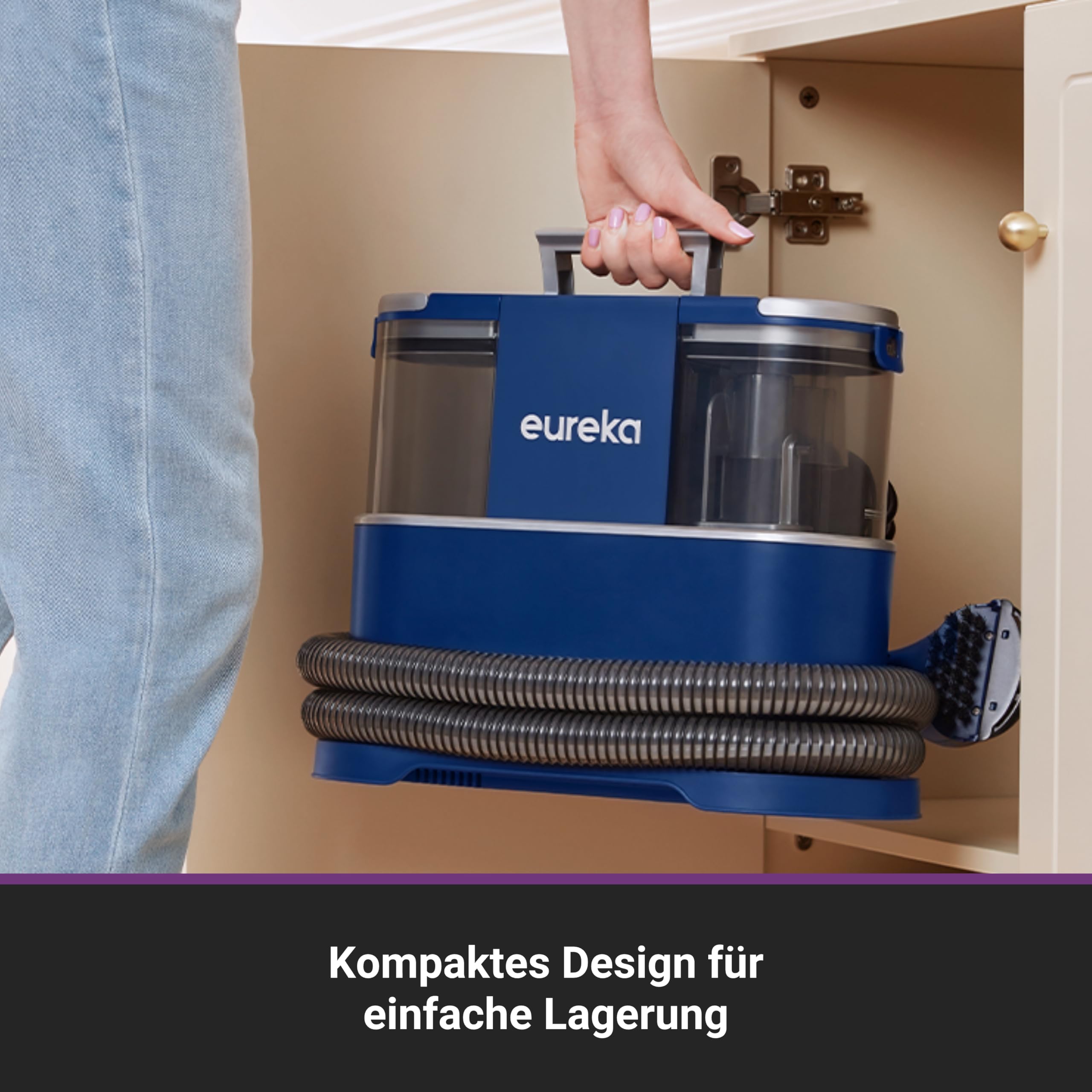 Eureka NEY100 Waschsauger, Teppichreiniger, Polsterreiniger | für Sofa, Vorleger, Polster, Auto | Nass-Trocken-Sauger mit starker Saugkraft 12500Pa, 82dB, 1,5L großer Wassertank mit Reinigungsformel