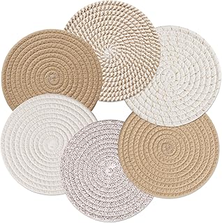 Trivets for Hot Dishes, 8 Inch Trivets for Hot Pots and Pans, Thicken Heat Resistant Trivets for Hot Dishes, Pot Holders for Kitchen, Hot Pads Kitchen Essentials for Countertops, 6 Pcs