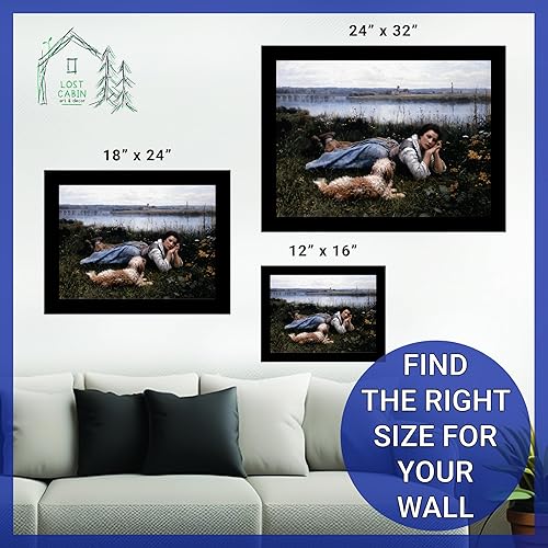 Miniatura 6 de Lost Cabin Reverie 1866 de Daniel Ridgway Knight  Impresión en marco biselado negro  Reproducción de pinturas de obras de arte finas  Regalo de