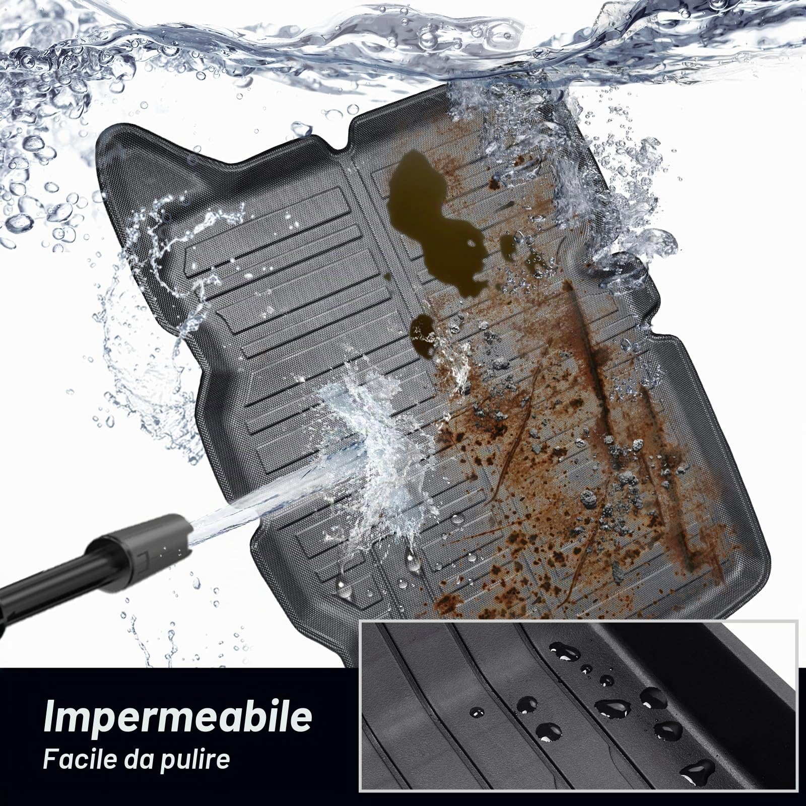 ECOZEN Vasca Baule per Dacia Sandero 3/Sandero Stepway 3 2021-2026 3D TPE (inferiore) Proteggi Bagagliaio auto Tappetino del bagagliaio bordino rialzato resistente impermeabile tutte stagioni