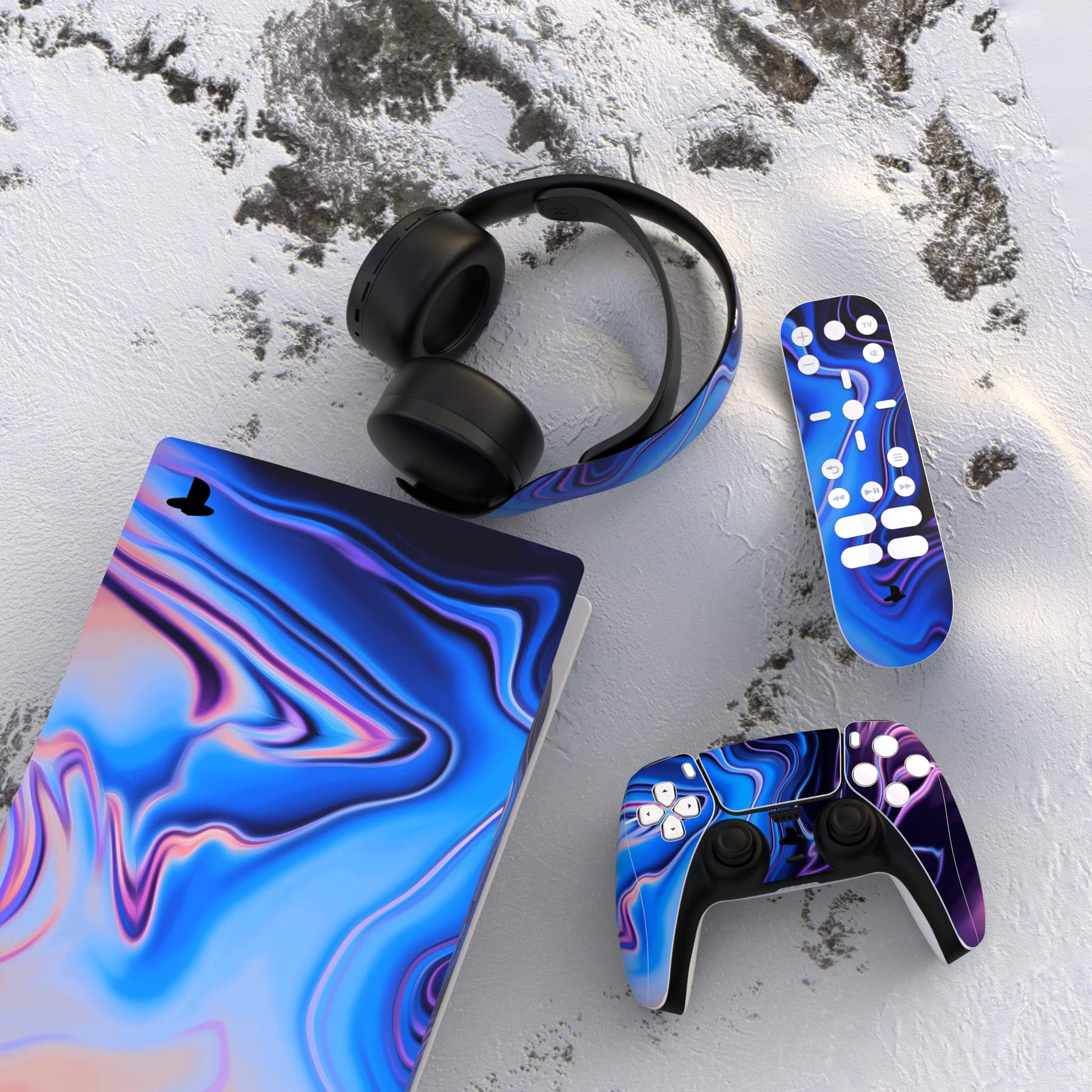 PlayVital for ps5 Skin - Digital Edition Console Full Set Vinyl Decal Sticker, Cover Skin Accessories for ps5 Controller & Charging Station & Media Remote & Headset -Origin of Chaos - 3