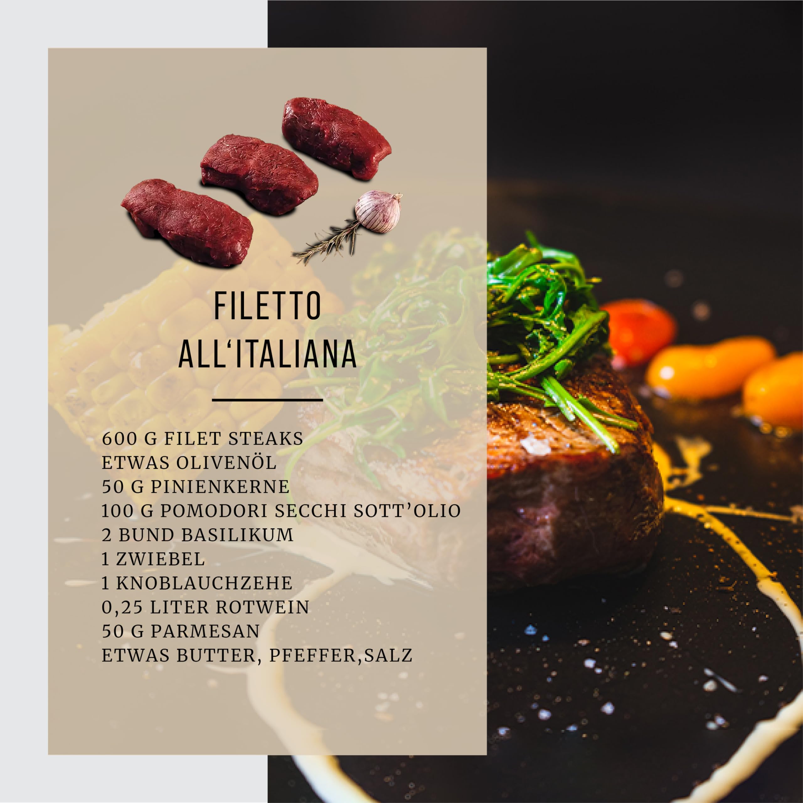 Büffel Bill Steak Bundle - Feinschmecker-Paket für Genießer, Original vom italienischen Wasserbüffel, Enthält köstliches Filet Steak und Rib Eye Steak