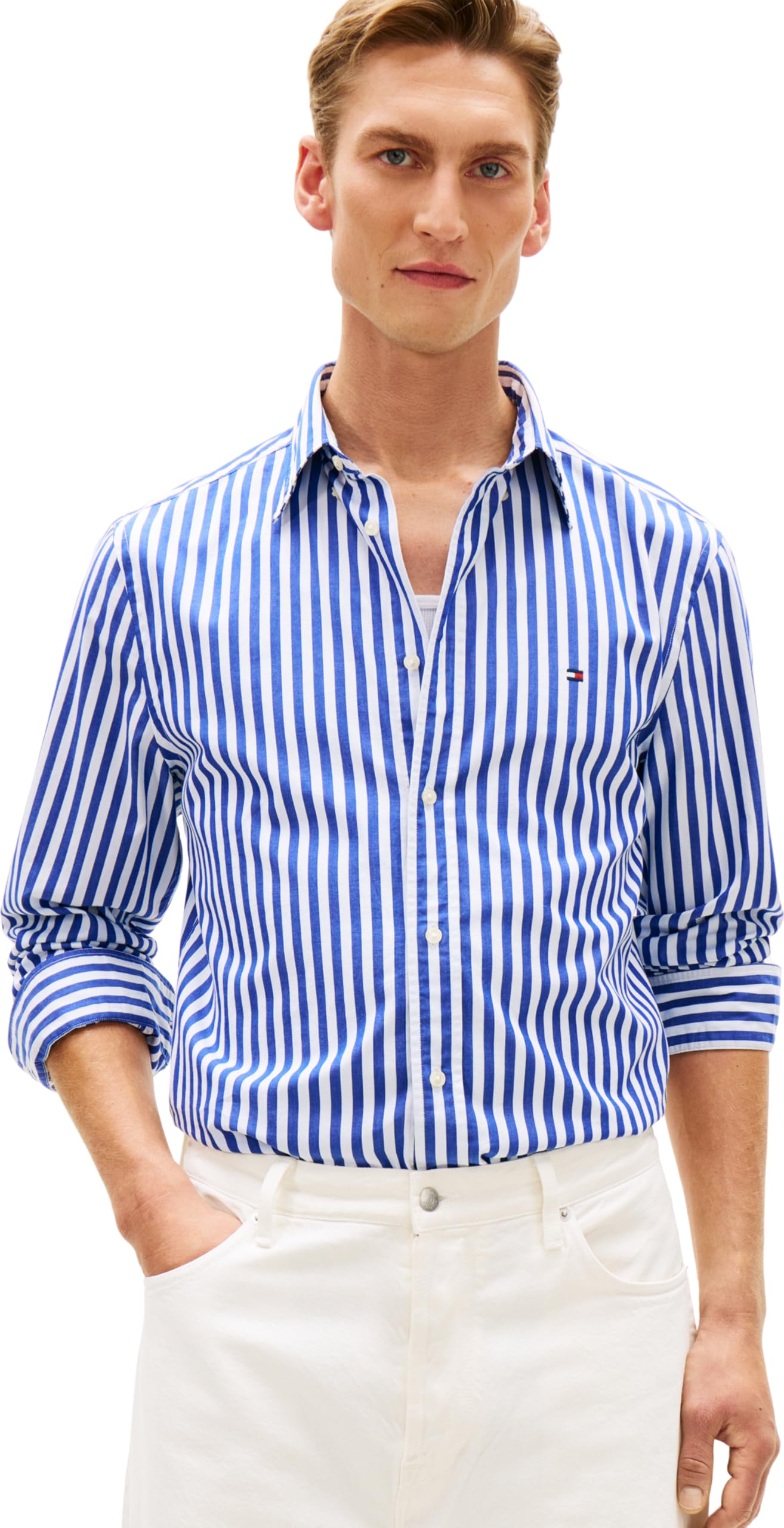 Tommy Hilfiger Herren Flex Poplin Classic STP Rf Shirt Mw0mw42440 S/S Shirt (1er Pack)