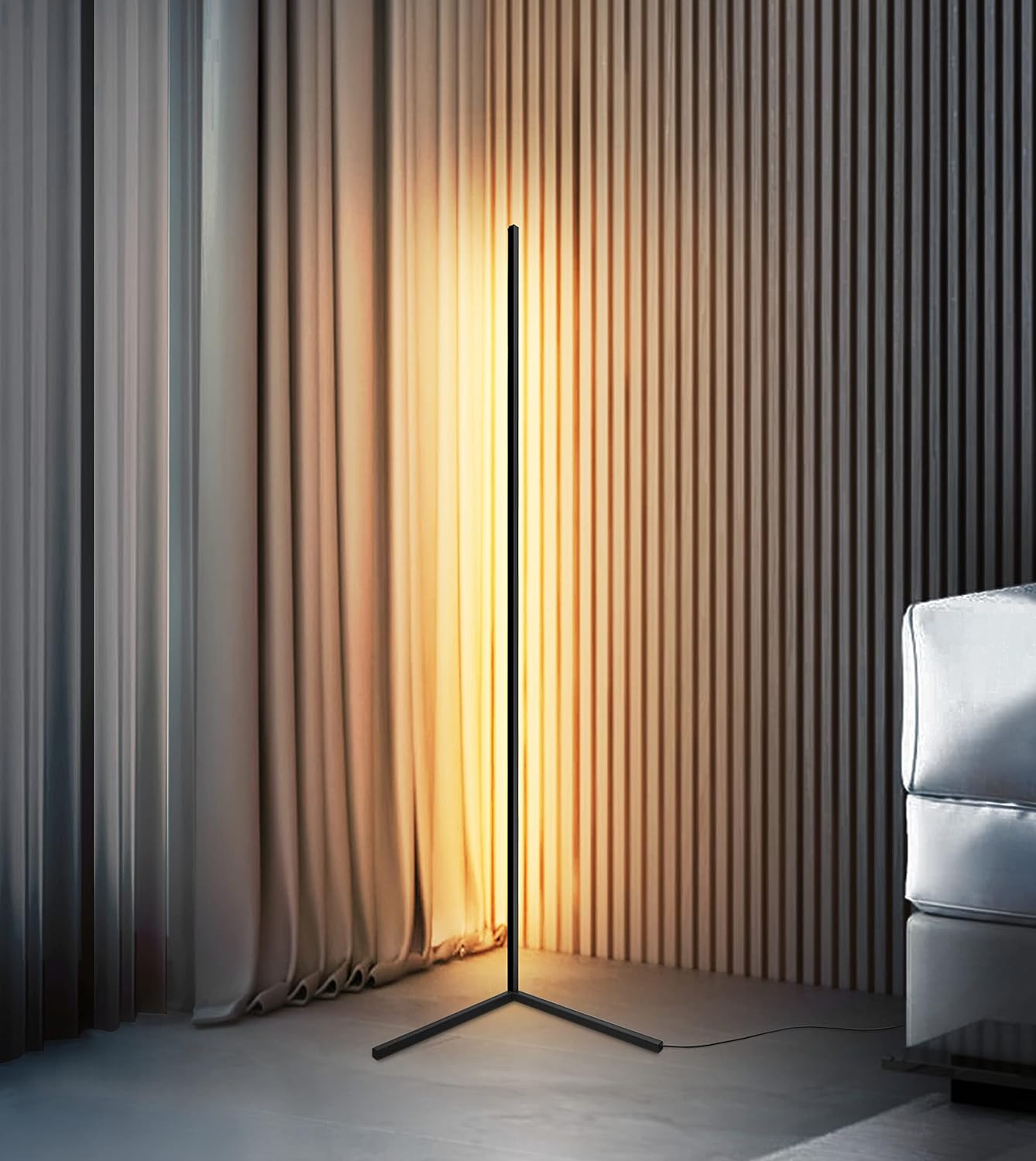 Nordic Minimalist LED Corner Floor Lamp - Warm Light