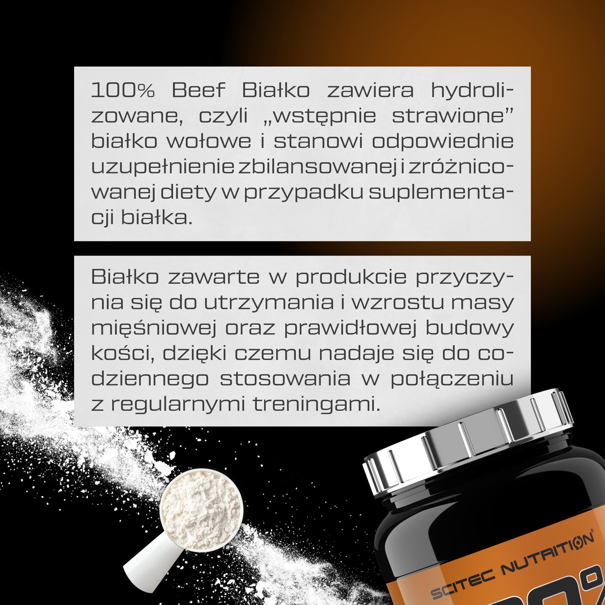 Scitec Nutrition 100% Beef Protein - Aromatyzowany napój białkowy w proszku - Bez laktozy, Bez cukru, Bezglutenowy, 1,8 kg, Migdał-Czekolada