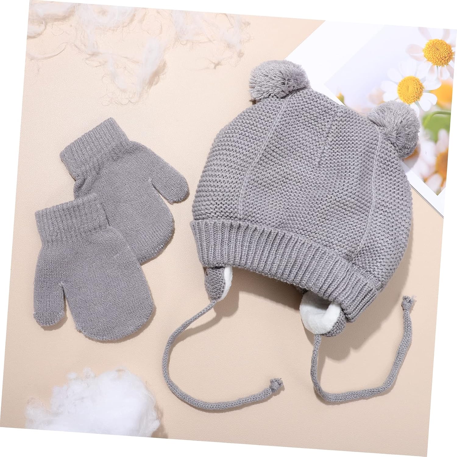 Toddler Winter Hat with Mittens Baby Boys Girls Fleece Lined Xmas Halloween