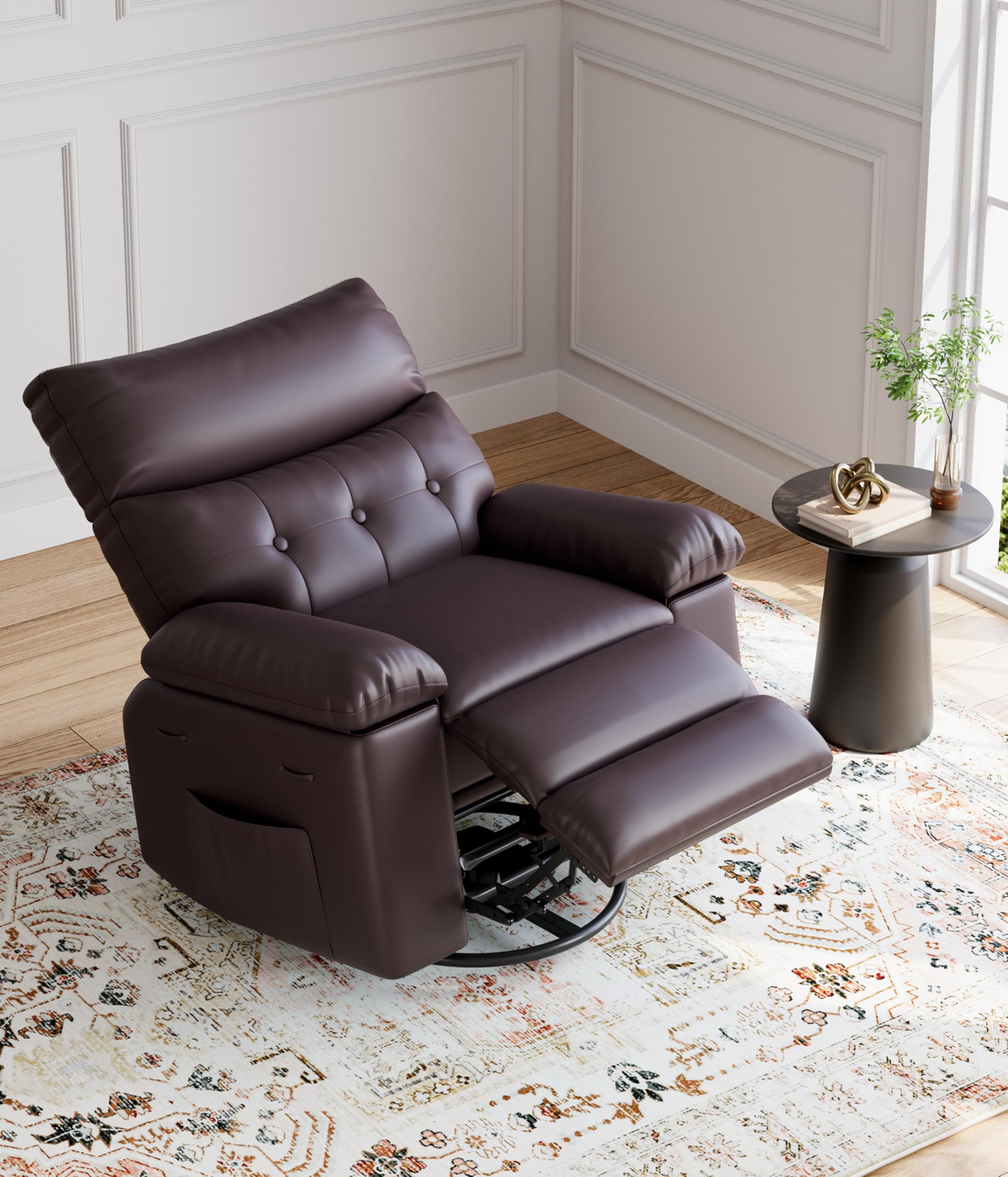 GarveeHome Oversized Wide Recliner Chair - PU Leather Large Manual Recliner for Adults, Ultimate Comfort Lazy Chair with 1.5X Sponge Filling and Easy Recline Mechanism for Relaxation