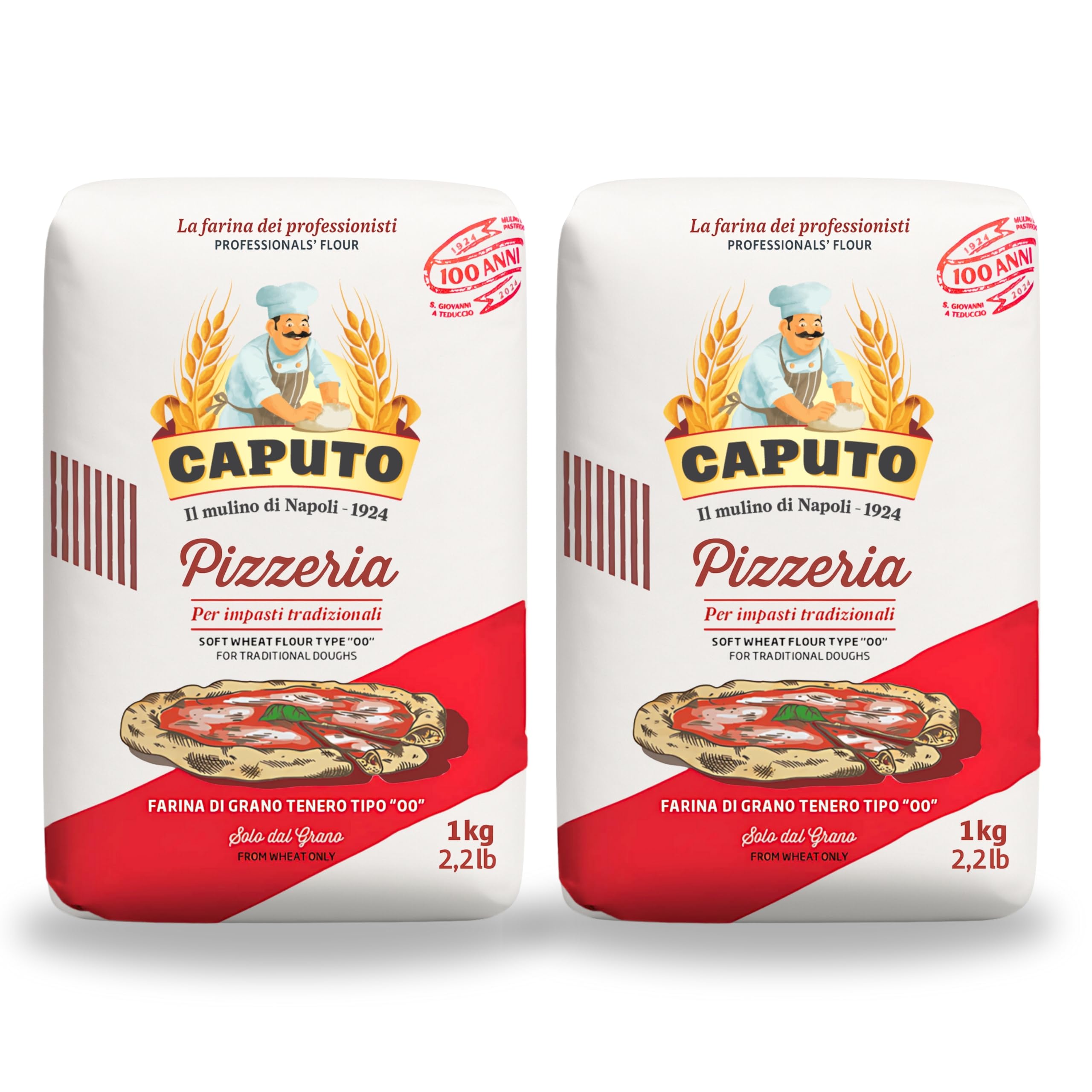 Caputo Pizzeria - Harina Italiana, Para Pizza Napolitana Clásica - Distribuido por Laborawi (2 Kg)