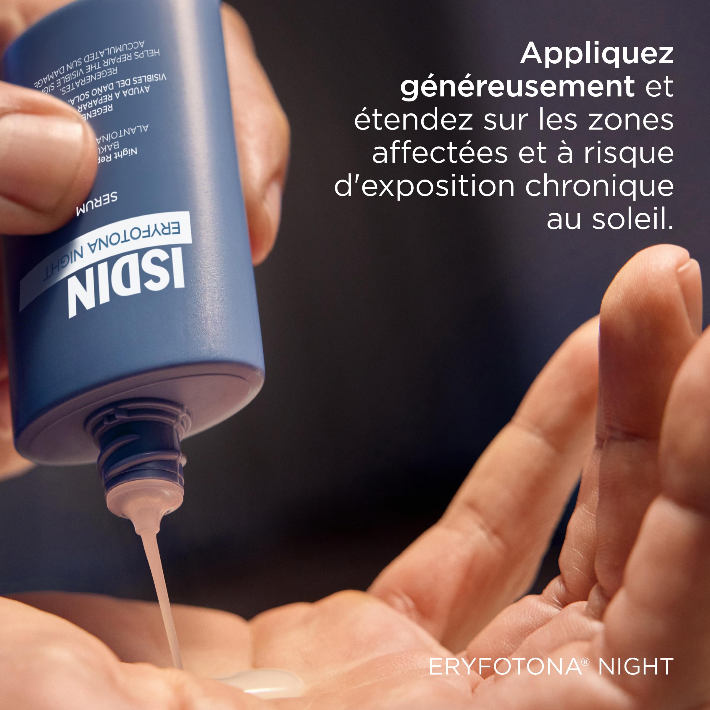 ISDIN Eryfotona Night (50 ml) | Sérum Visage pour Aider à Réparer les Signes Visibles des Dommages Causés par l'Exposition Solaire Prolongée