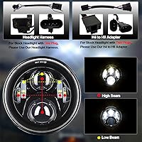 Vista 2 de Faro LED de 7 pulgadas para motocicleta 4.5" Luces antiniebla de paso Kit DOT Compatible con Harley Davidson Fat Boy Street Glide Heritage Softail