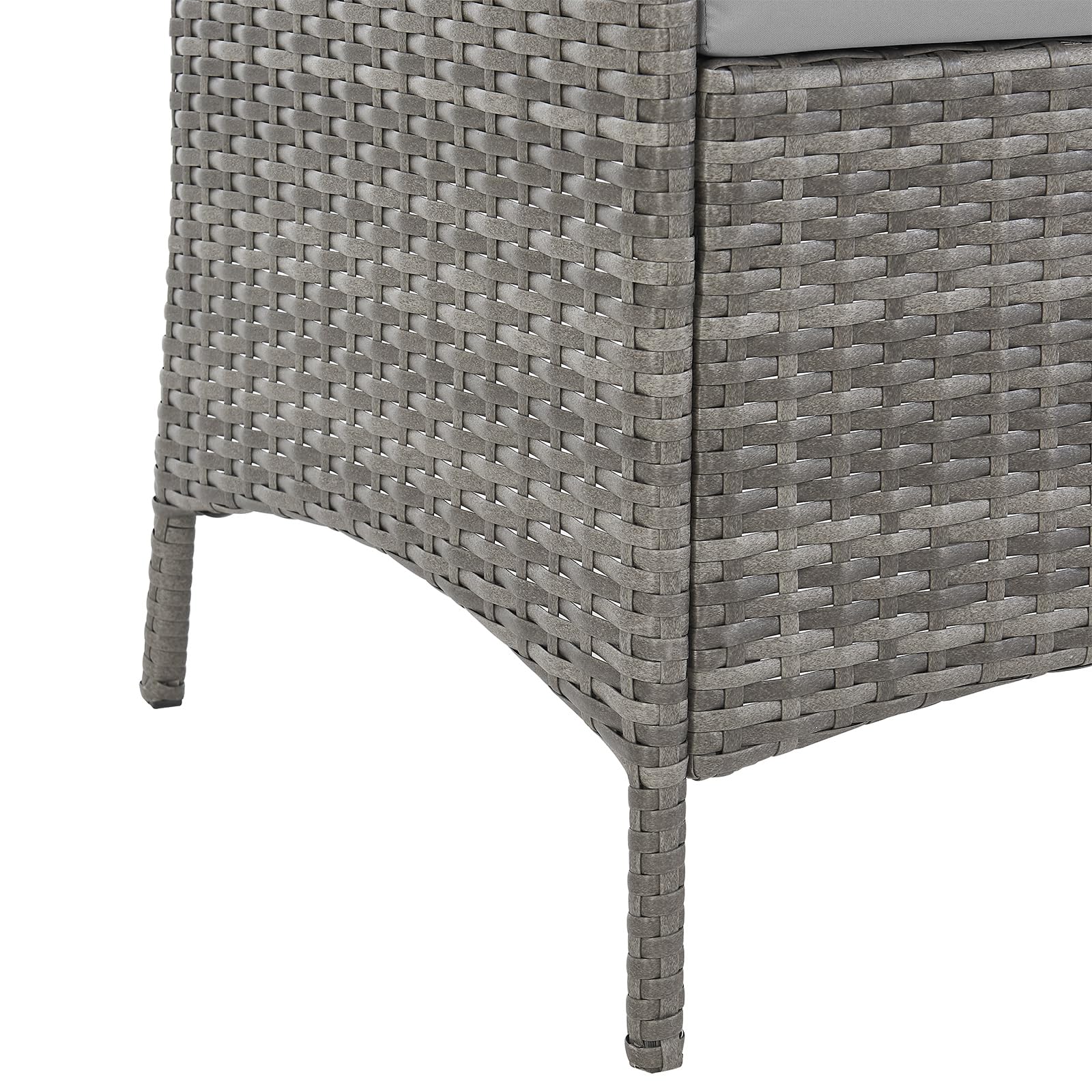 SVITA Dallas Gartensitzgruppe Polyrattan 4-teilig Outdoor Set mit 2 Sesseln 2er-Sofa & Esstisch Wetterfestes PE-Rattan Stahlrahmen & Sitzkissen Grau