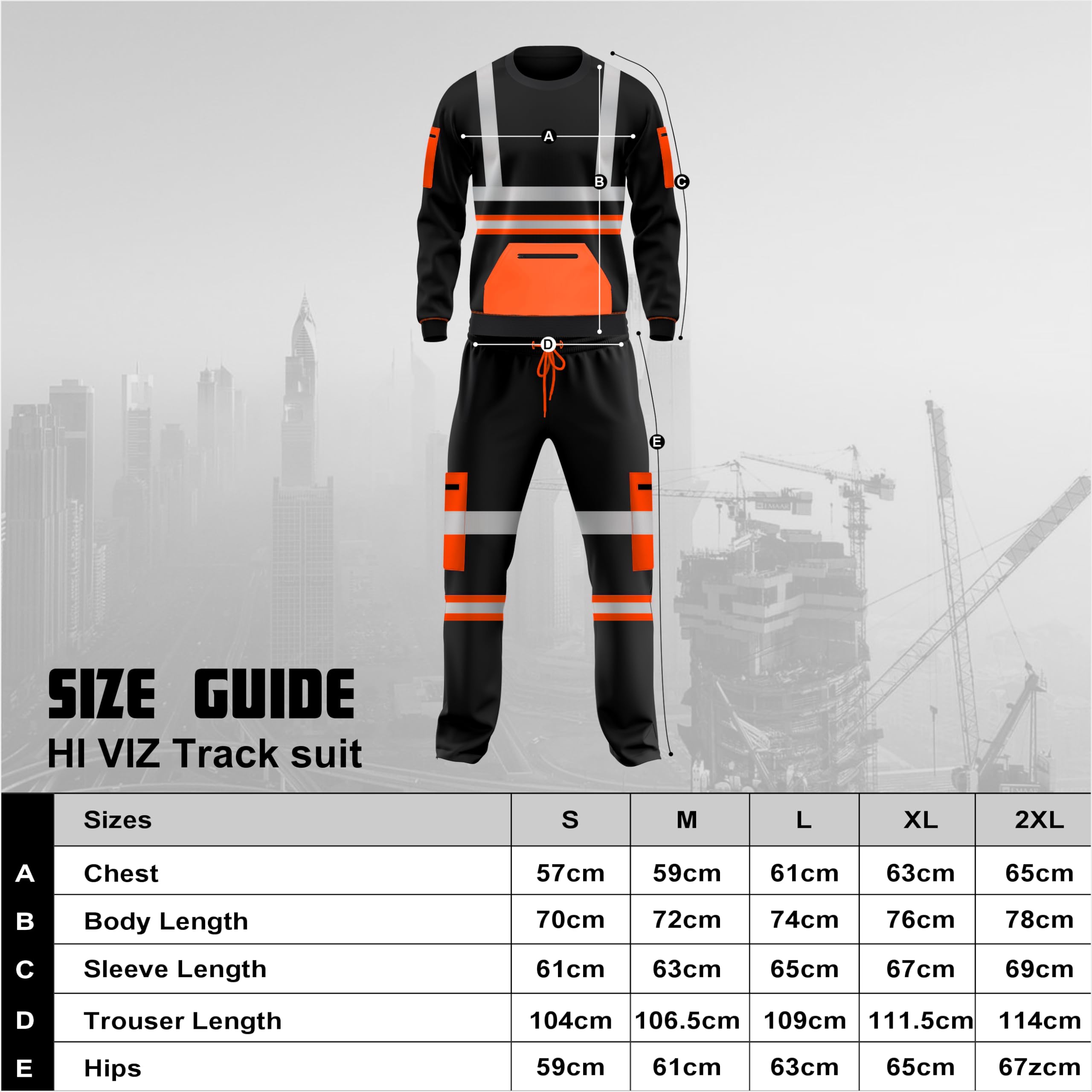Tuta In Pile Alta Visibilità Hi Vis Workwear – Felpa Con Cappuccio E Pantaloni Con Fondo, Set Antifreddo Sicurezza - 2