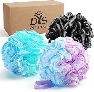 Bath Shower Pouf Large 75g XL Mesh Pouf Shower Ball Bath Loofah Sponge Pouf Body Exfoliating Bath Sponge Shower Sponge Body for Men and Women Silky and Smooth Skin Cleansing(3color)