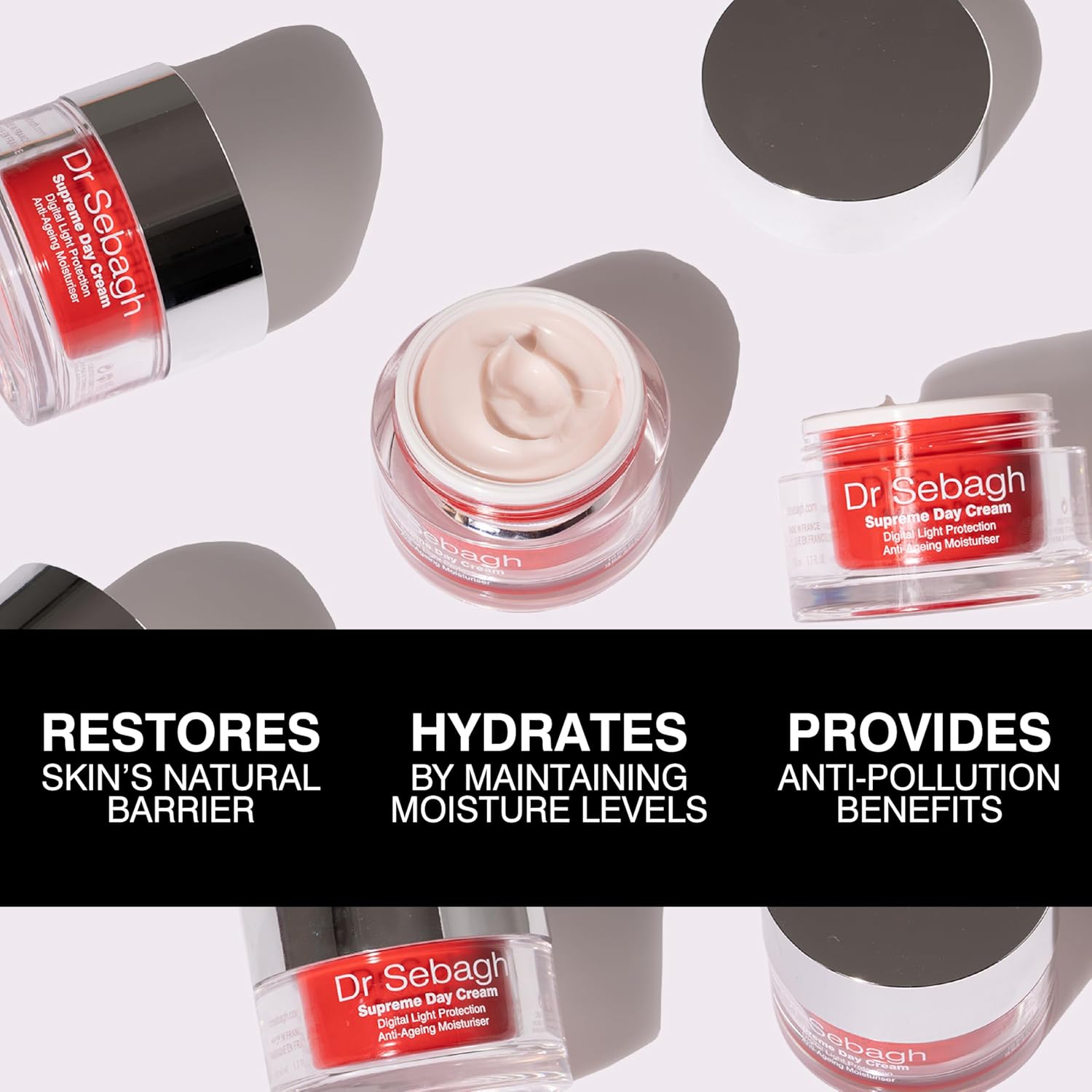 Dr Sebagh Supreme Day Cream (1.7 fl oz) - Award-Winning Anti Aging Moisturizer for Face - French Face Moisturizer with Antioxidants & Hyaluronic Acid - Firms, Hydrates & Protects Skin - Image 6