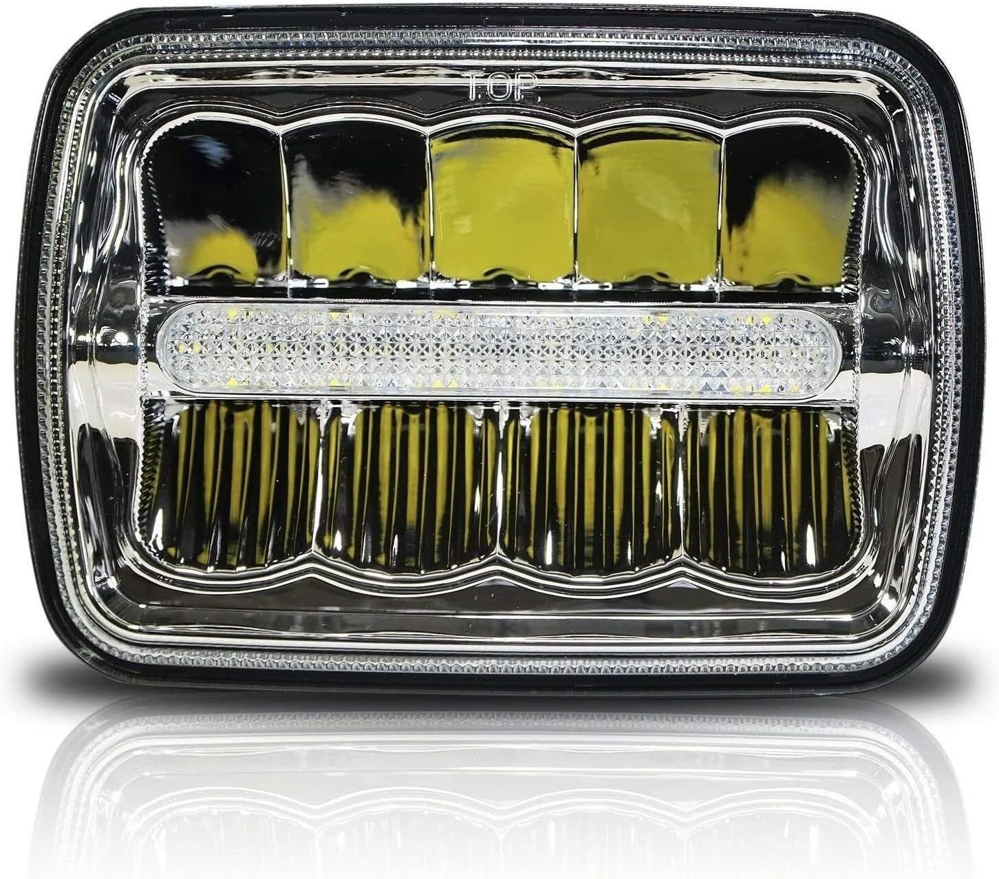 5x7 LED Headlights 7x6 Headlamps Osram Chip Angel Eye DRL Sealed Beam Replacement for H6054 6054 Jeep Wrangler YJ Cherokee XJ Chevy Express Astro Van Blazer S10 Toyota 4Runner Ford Ranger DOT 2PCS image 2