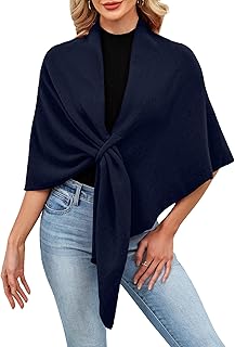 Women Soft Shawl Wraps kintted Open Front Poncho Sweater for Spring Fall Winter