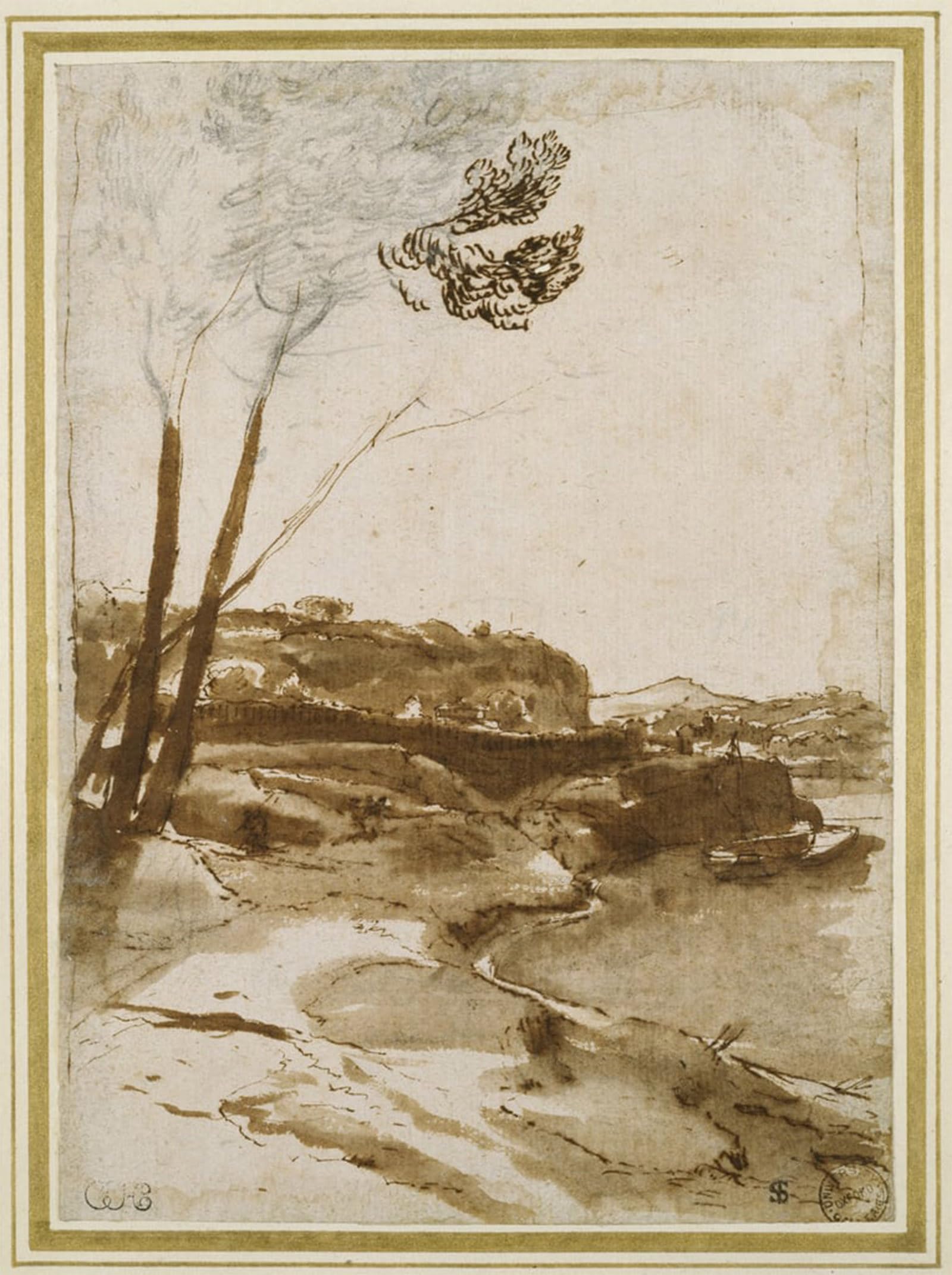 SERENDIPITP Vintage Wall Art Canvas Nordic Poster Canvas Print Picture Path Along the Tiber by Claude Lorrain Wall Art Poster for Home Decor 60x90cm