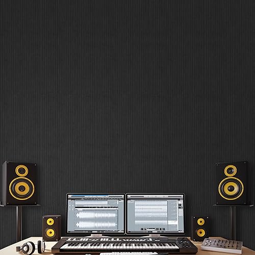 Miniatura 8 de VEVOR Paquete de 5 paneles acústicos autoadhesivos, paneles de espuma a prueba de sonido de 47.2 x 23.6 x 0.4 pulgadas, paneles de pared de fibra de