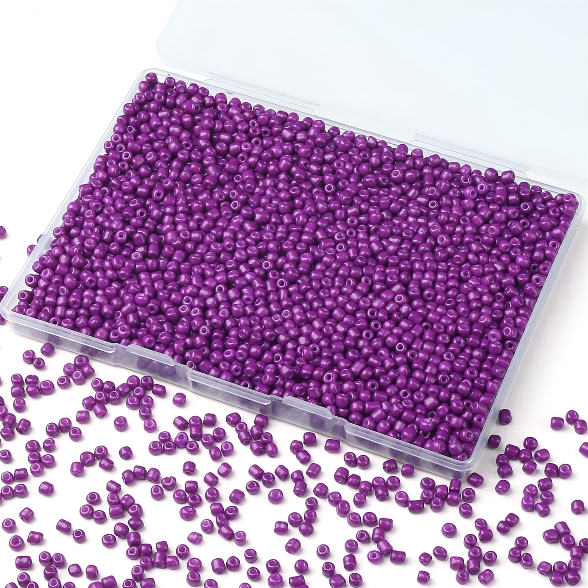 GUJOXILA Purple 4mm Seed Beads for Bracelet Jewelry Making Crafting Purple Seed Embroidery Bead Small Pony Beads Bulk 3000pcs