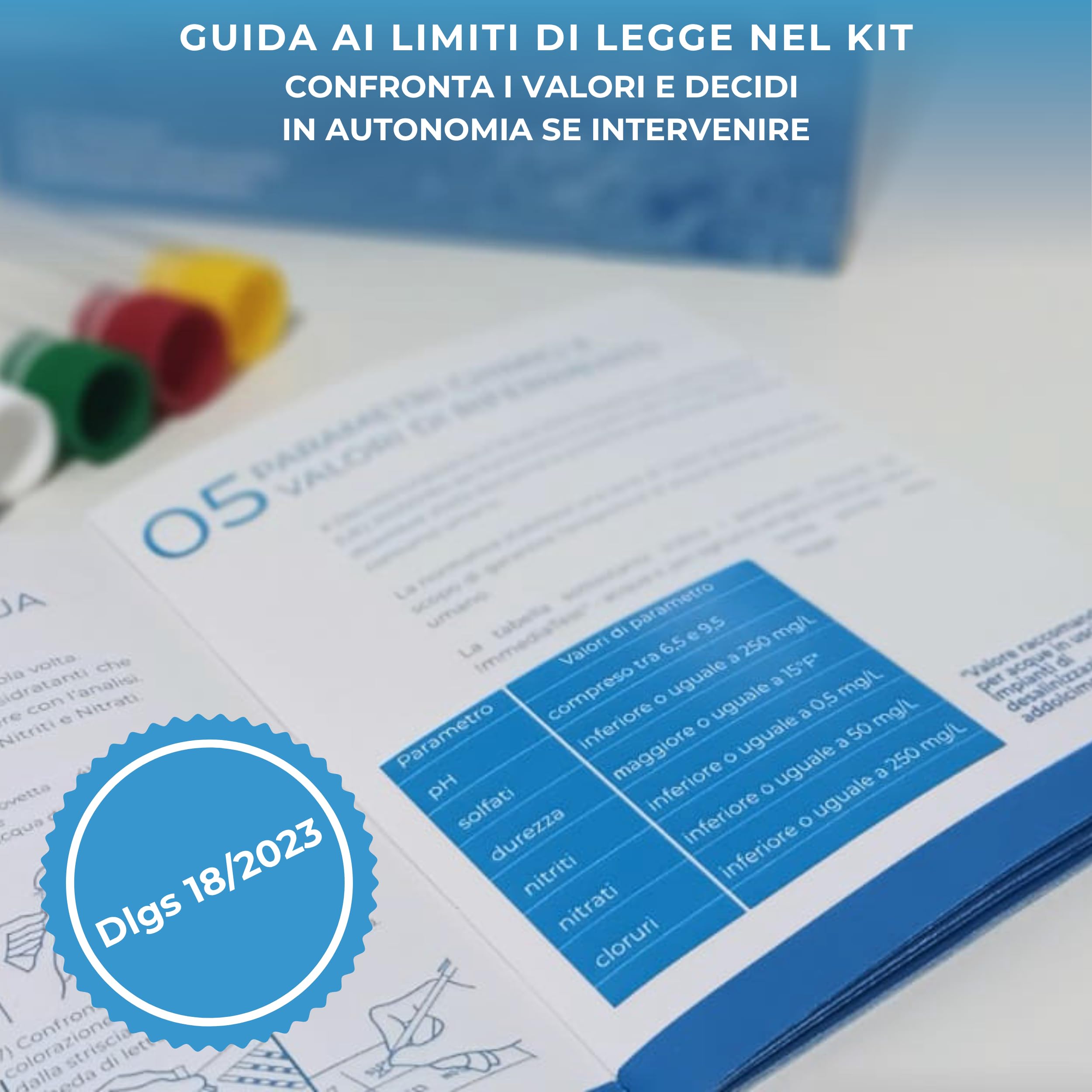 Kit fai-da-te per l'analisi della qualità dell'acqua (10 Test) - Esclusivo brevetto Universitario