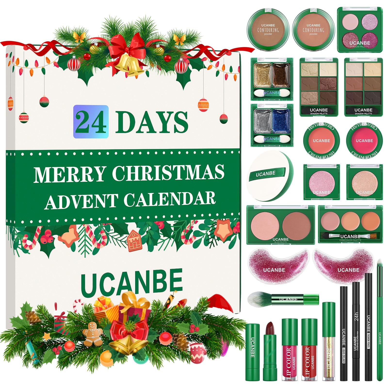 Calendrier de l'Avent 2025 de surprises cosmétiques à offrir en cadeau de Noël multicolore unique