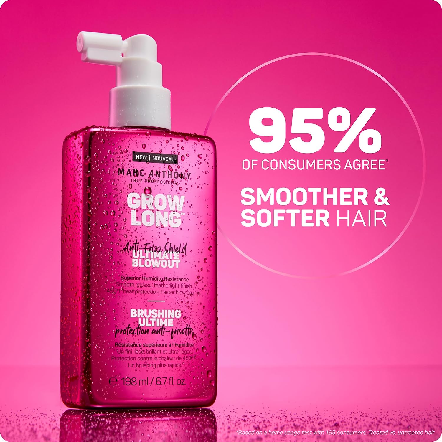 Marc Anthony Anti-Frizz Shield Ultimate Blowout Spray, Grow Long - Smooth, Shiny Hair in High Humidity - Heat Protectant - 6.7 oz, (Pack of 2)