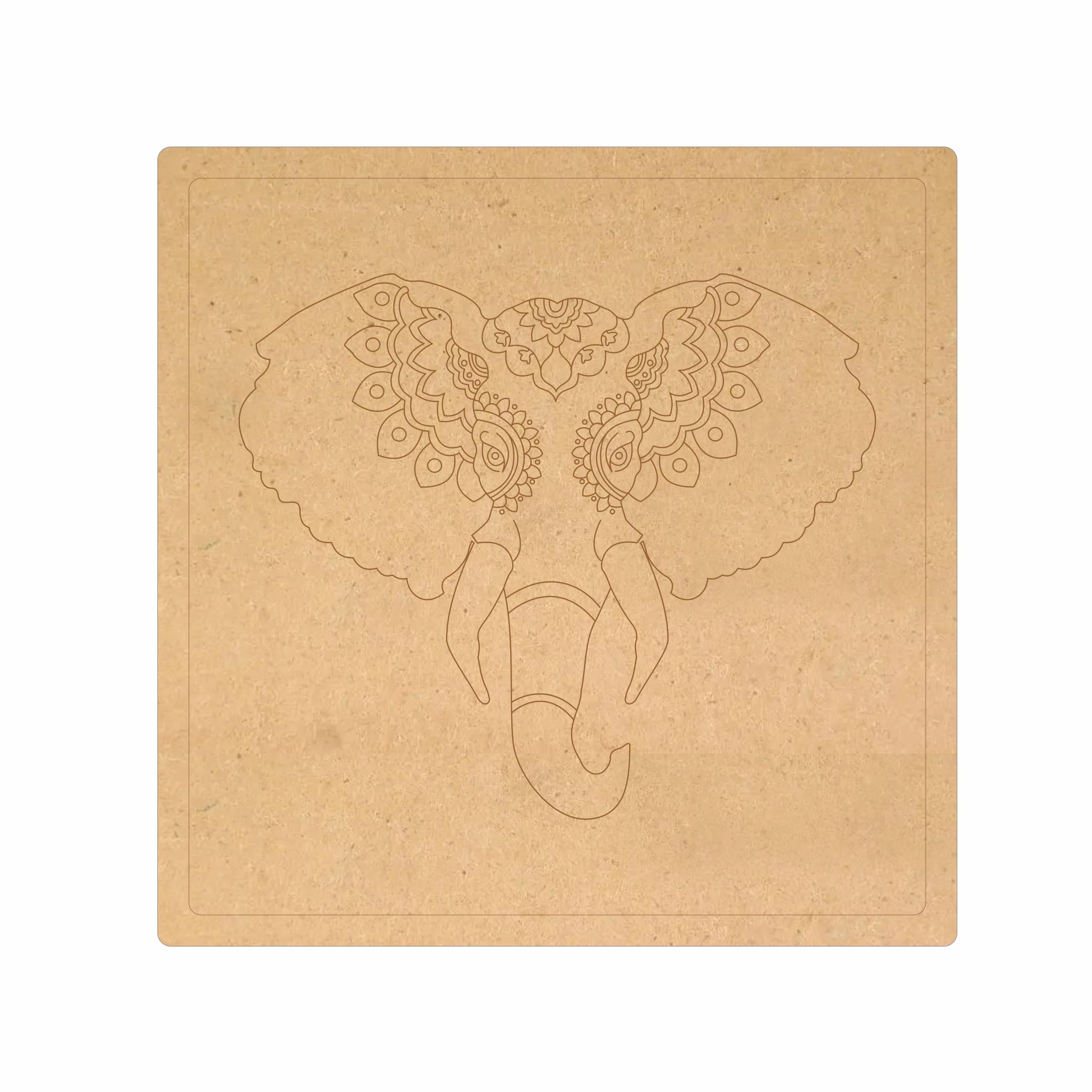 Pre Marked MDF Cutout 8inch for Clay Art Elephant Head 3 Pre-Marked Cutout Wooden MDF Shapes 1Pcs-picture-28