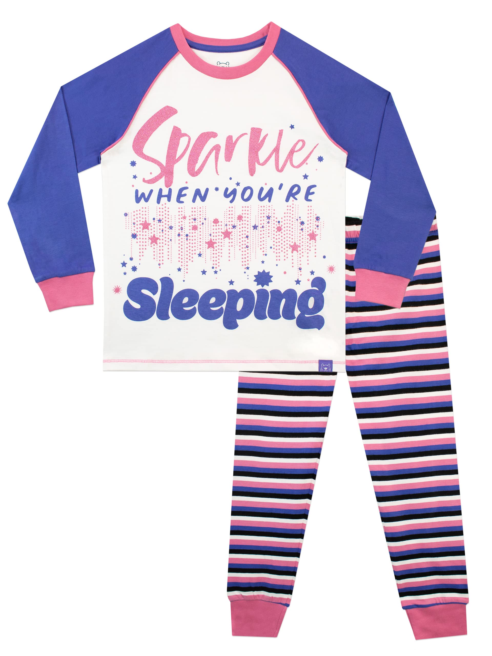 Harry Bear Kids Sparkle Slogan Pyjamas - Purple - 11-12 Years